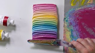 Thick Abstract Acrylic with Gel Gloss Medium Tutorial [upl. by Ayrb]