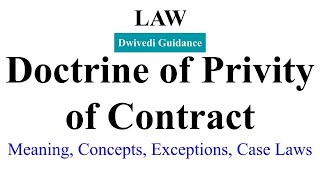 Doctrine of Privity of Contract  Concept Case Laws Exceptions Indian Contract Act  Business Law [upl. by Aihsekat]