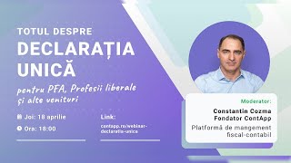 Webinar LIVE  Totul despre Declaratia Unica 2024 [upl. by Genna703]