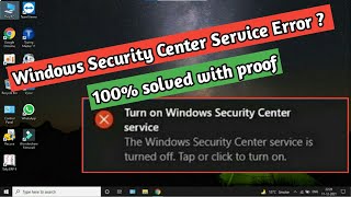 How to Fix Windows Security Center Service is Turned off or MISSING  COMPUTER MASTER [upl. by Lashonde]