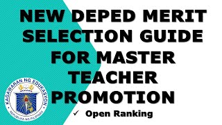 NEW DEPED MERIT SELECTION GUIDE FOR MASTER TEACHER PROMOTION [upl. by Anallij]