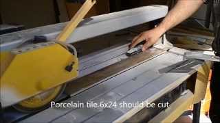 How To Cut Big or Long Porcelain Tiles Using Wet Saw [upl. by Mencher]