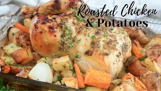 Oven Roasted Chicken and Potatoes  Baked Whole Chicken Recipe [upl. by Samala426]