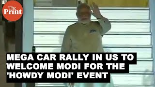 Mega car rally in US to welcome PM Modi for the Howdy Modi event [upl. by Elon771]