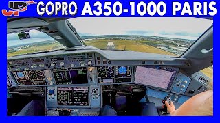 Awesome Cockpit View Airbus A3501000 Full Taxi amp Takeoff from Paris [upl. by Moulden822]