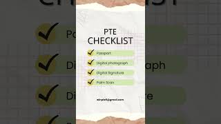 Pte Exam Checklist 2024  All you need to know [upl. by Oralia]