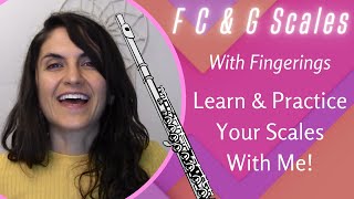 One Octave F C amp G Scales 🎶Learn amp Practice Your Scales With Me 🎼 Flute Lesson [upl. by Aeslehs]