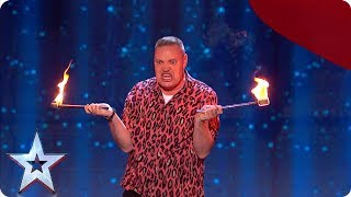 Comedy magician Graeme Mathews leaves us head over heels  SemiFinals  BGT 2019 [upl. by Kenimod]