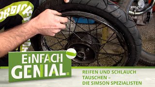 Reifen und Schlauch wechseln beim Moped – Die Simson Spezialisten [upl. by Leroi717]