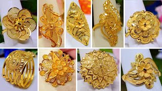 Latest Unique Pure Gold Finger Ring Designs for women [upl. by Gentille625]