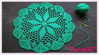 Bonito tapete tejido a crochet paso a paso diámetro aprox 35 cm  17 hileras [upl. by Janey]