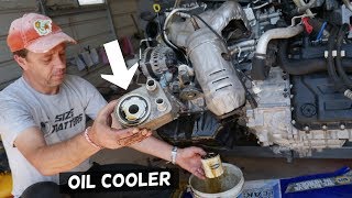 OIL COOLER FILTER HOUSING REPLACEMENT REMOVAL OIL LEAK JEEP CHEROKEE COMPASS RENEGADE 24 [upl. by Notnerb207]