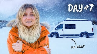 7 Days OffGrid in a Snow Storm  WINTER VAN LIFE [upl. by Shena]