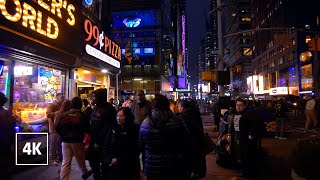 New York City Streets at Night Walking Along Broadway [upl. by Ragland]