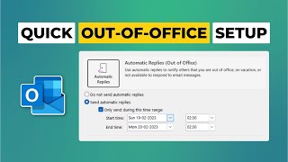 How to Set up Out of Office in Outlook  Automatic Reply in Microsoft Outlook [upl. by Aliuqa]