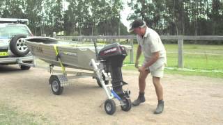 Outboard Motor Trolley amp AFrame Mount  Boathoist Loading Systems [upl. by Terr]