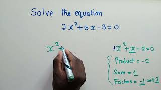 Solve quadratic equation by factorisation [upl. by Pfeffer]