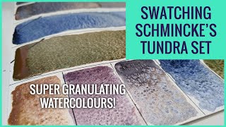 Swatching Schminckes super granulating Tundra watercolours [upl. by Arobed653]