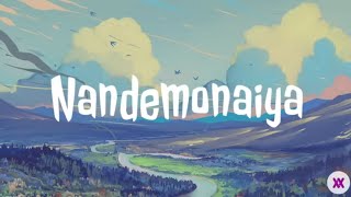 Japanese soft song • Nandemonaiya  Mone Kamishiraishi Mitsuha  Lyrics Video [upl. by Aneetsirhc]