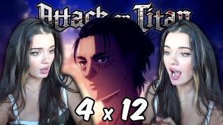 EREN WHAT IS GOING ON  ATTACK ON TITAN  Reaction 4x12 [upl. by Anawik]