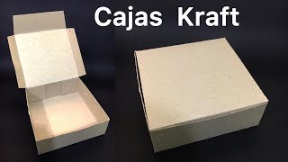 Caja cuadrada en carton KRAFT  Paso a paso [upl. by Jude]