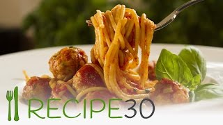 CHICKEN MEATBALLS SPAGHETTI  By wwwrecipe30com [upl. by Helfand]