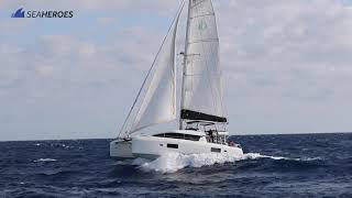 Lagoon 42 Catamaran Performance Sailing WIND FORCE 7 in Ibiza [upl. by Hut]