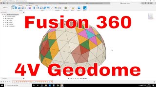 Geodome 4V Icosahedron in Fusion 360  Geometric solution no math [upl. by Edson975]