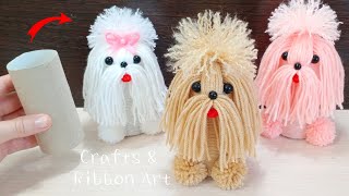 The Cutest Dog Easy Making Idea with Wool  How to Make Beautiful Dog with Yarn  DIY Woolen Dolls [upl. by Perla]