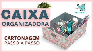 Caixa Organizadora em Cartonagem Passo a Passo  Heloisa Gimenes  Sem Igual Artesanato [upl. by Assedo]