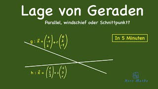 Lage zweier Geraden  Schnittpunkt Parallel oder Windschief [upl. by Arreic]