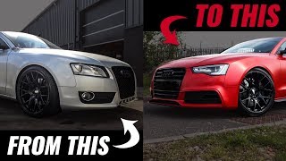 FACELIFT AND FULL VINYL WRAP  AUDI A5 30 TDI QUATTRO PROJECT  PART 20 [upl. by Kelby]