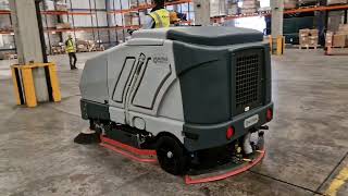 Nilfisk SC8000 Combination scrubber sweeper warehouse cleaning [upl. by Ellenyl]