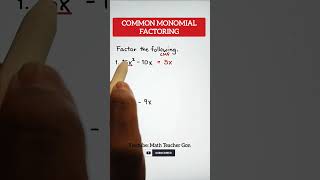 Factoring  Common Monomial Factoring  Grade 8 Math factoring grade8math polynomials [upl. by Riabuz]