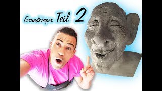 Sculpting Demonstration DIY Knetbeton Kopf quot Teil 2 [upl. by Bathulda755]