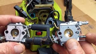 Replacing the Poulan chainsaw carburetor [upl. by Aynam502]