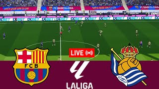 LIVE Barcelona vs Real Sociedad La Liga 2425 Full Match  Video Game Simulation [upl. by Arodoet]