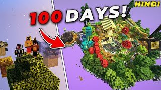 We survived 100 DAYS On 3x3 SKYBLOCK in Minecraft HINDI [upl. by Khai598]