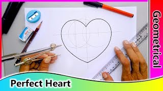 how to draw a Perfect Heart Shape with geometry [upl. by Sinnod]