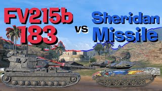 WOT Blitz Face Off  Sheridan Missile vs FV215b 183 [upl. by Yllut]