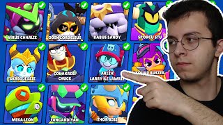 OYUNDAKİ TÜM KARAKTERLERİN EN İYİ KOSTÜMLERİNİ SIRALADIM  BRAWL STARS [upl. by Standice]