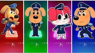 Sheriff Labrador 🆚 Police Officer 🆚 Sheriff Papillon 🆚 Sheriff Labrador Team 🎶 Tiles Hop EDM Rush [upl. by Acsehcnarf577]