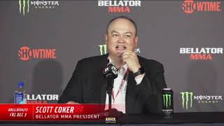 Scott Coker Reacts To Spectacular Sergio Pettis Spinning Backfist KO Gives Kayla Harrison Update [upl. by Eybba]