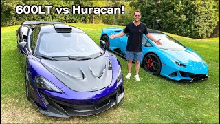 2020 Lamborghini Huracan Evo Vs Mclaren 600LT Head To Head Review [upl. by Ranice]