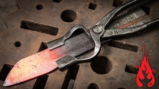 Blacksmithing  Forging knife tongs [upl. by Griffie]