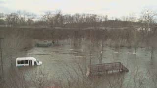 Yantic River reaches 40yearhigh water levels after huge rainfall [upl. by Keheley]