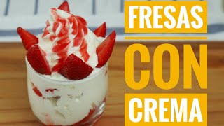 FRESAS CON CREMA  Como Hacer Fresas con crema  Fácil Recetas Venezolanas [upl. by Enedan]