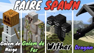 Comment CRÉER un Golem de Neige un Golem de Fer un Wither et un Ender Dragon l Minecraft TUTO [upl. by Alien]