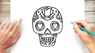 How to draw a sugar skull [upl. by Ttnerb]