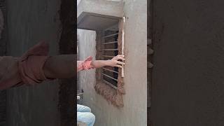 Plastering off window border construction shorts civil trending plaster vlog [upl. by Salsbury59]